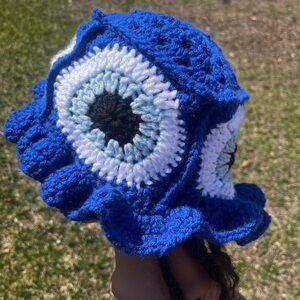 Handmade evil Eye Crochet Hat